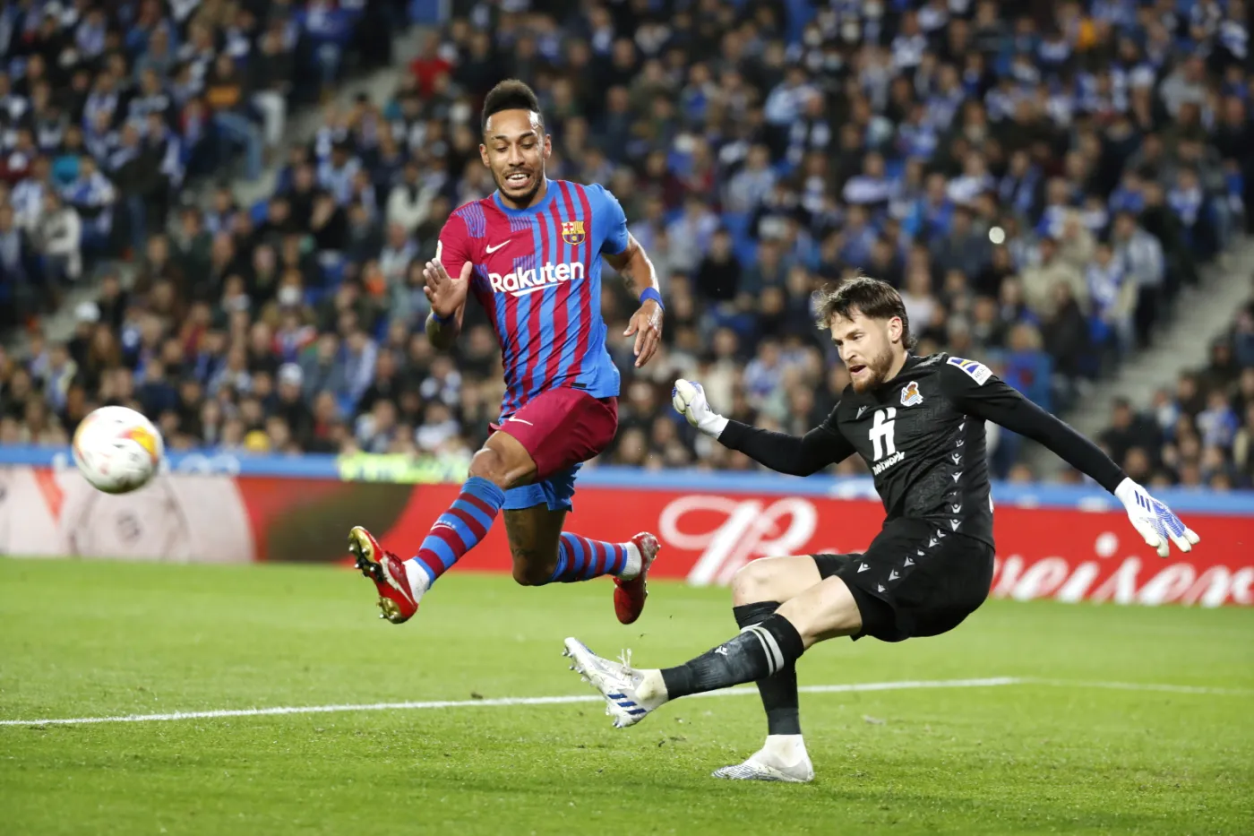 Aubameyang za "trzy". Wymęczona wygrana Barcelony w San Sebastian