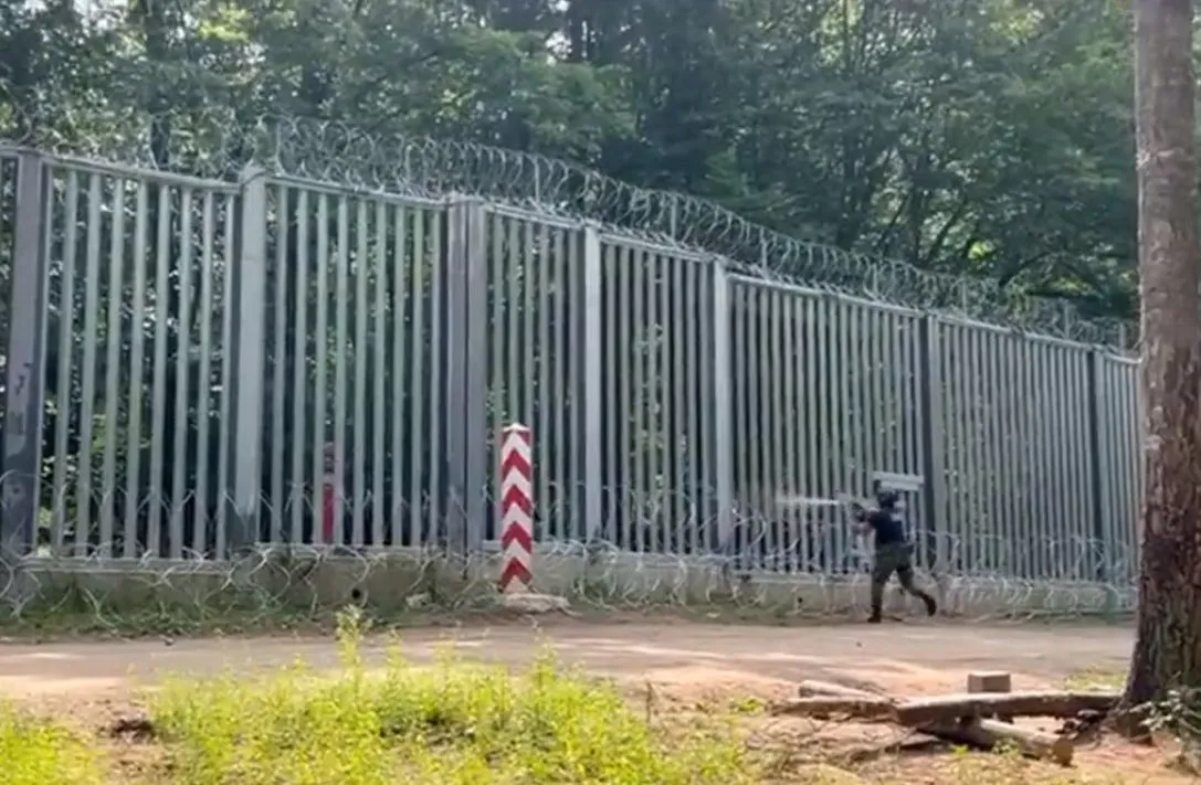 Kadr z nagrania opublikowanego przez Straż Graniczną