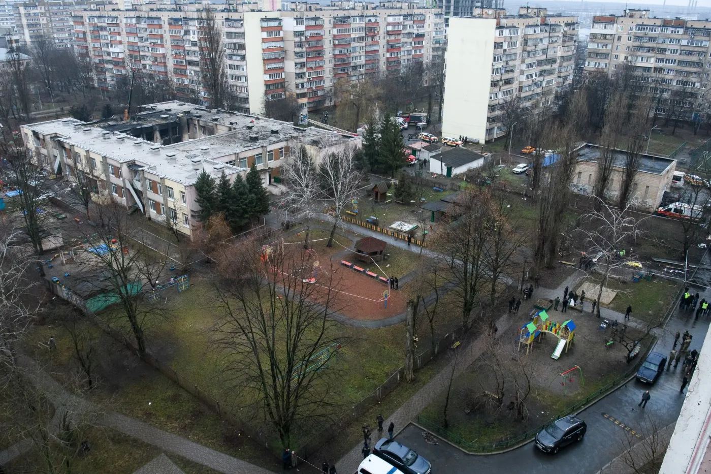 Miejsce katastrofy śmigłowca w miejscowości Browary 