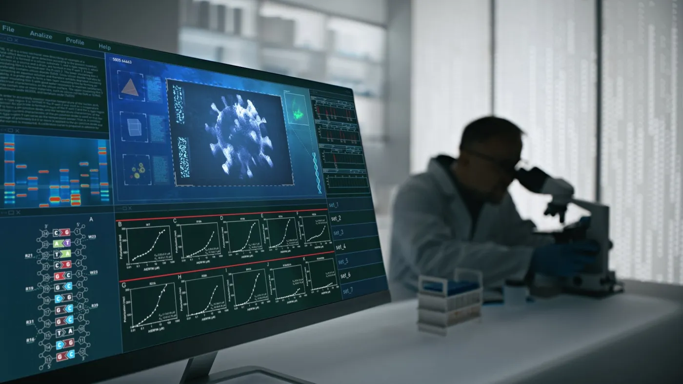 Male,Scientist,In,A,White,Lab,Coat,Working,In,A