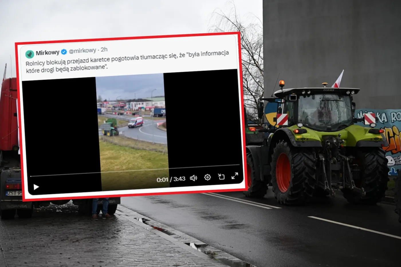 Blokowali karetkę? W sieci pojawił się film z protestu rolników