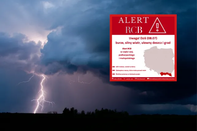 Alert RCB dla dwóch regionów. Groźne burze, ulewy i grad