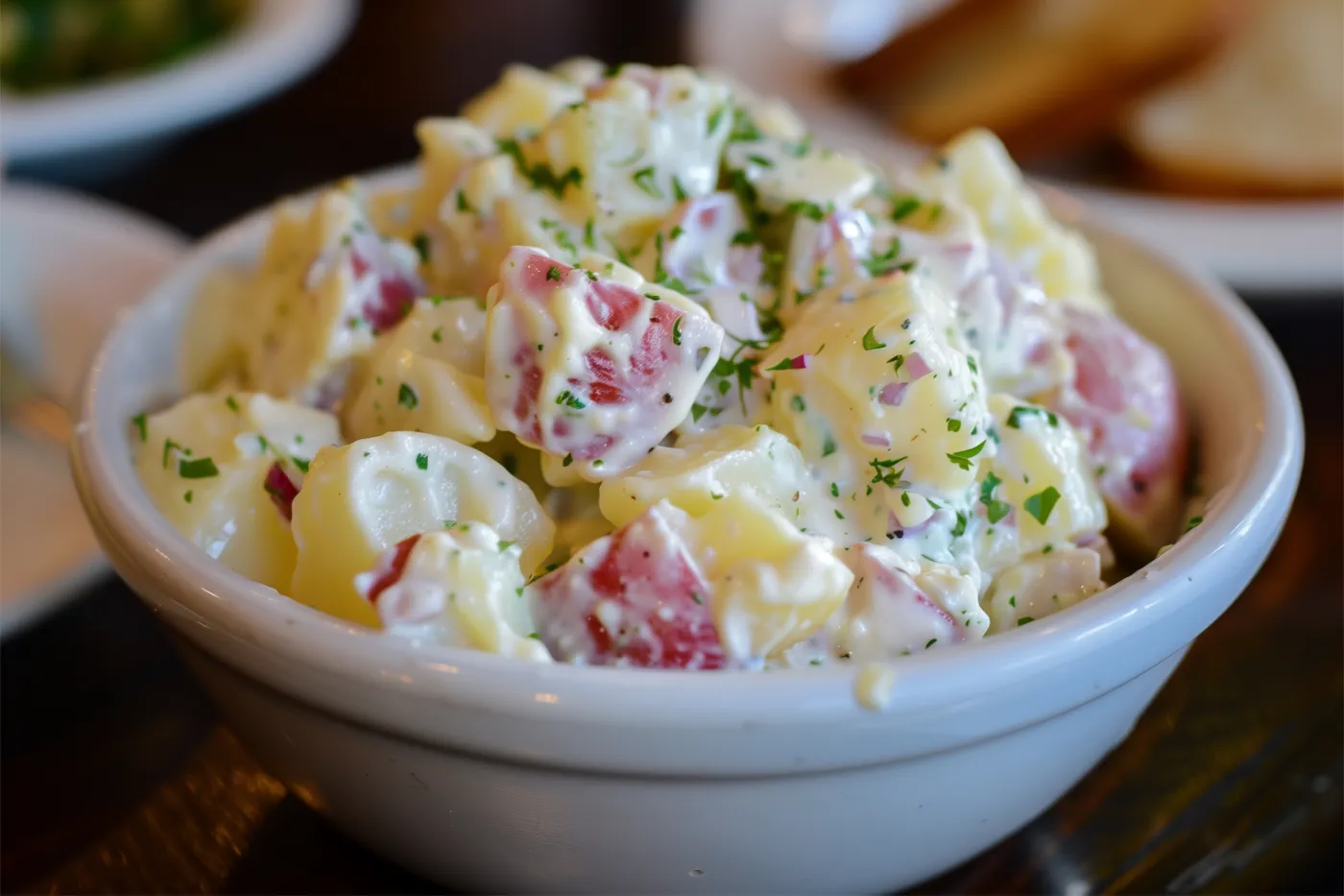 Classic,Potato,Salad,Cream,And,Mayonnaise,Dressing,Onions,Chives