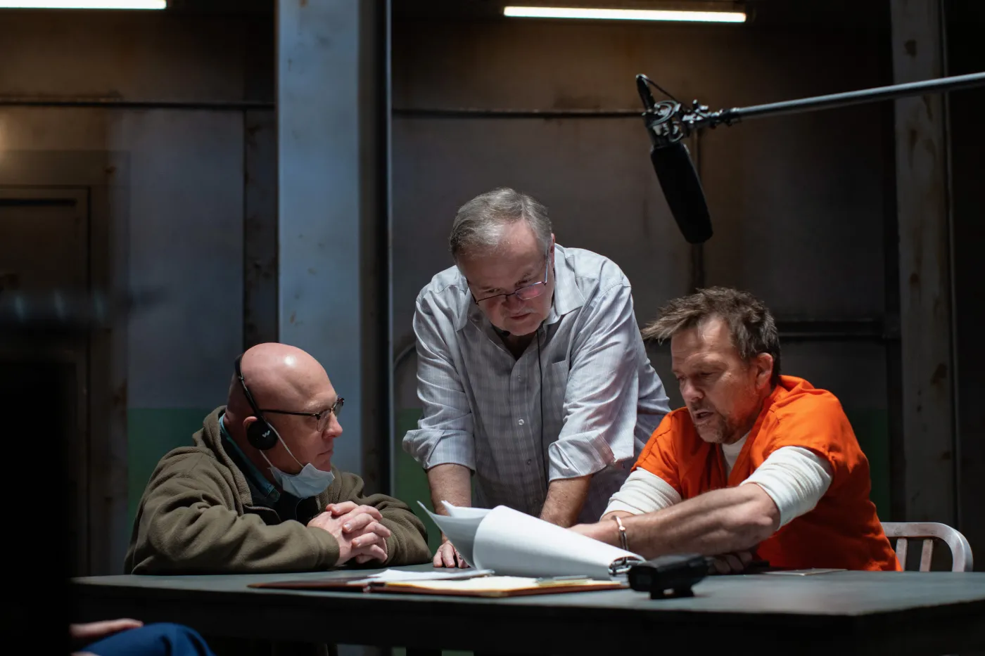 Reżyserzy Chuck Konzelman i Cary Solomon oraz aktor Sean Patrick Flanery na planie filmu "Złowrogi"