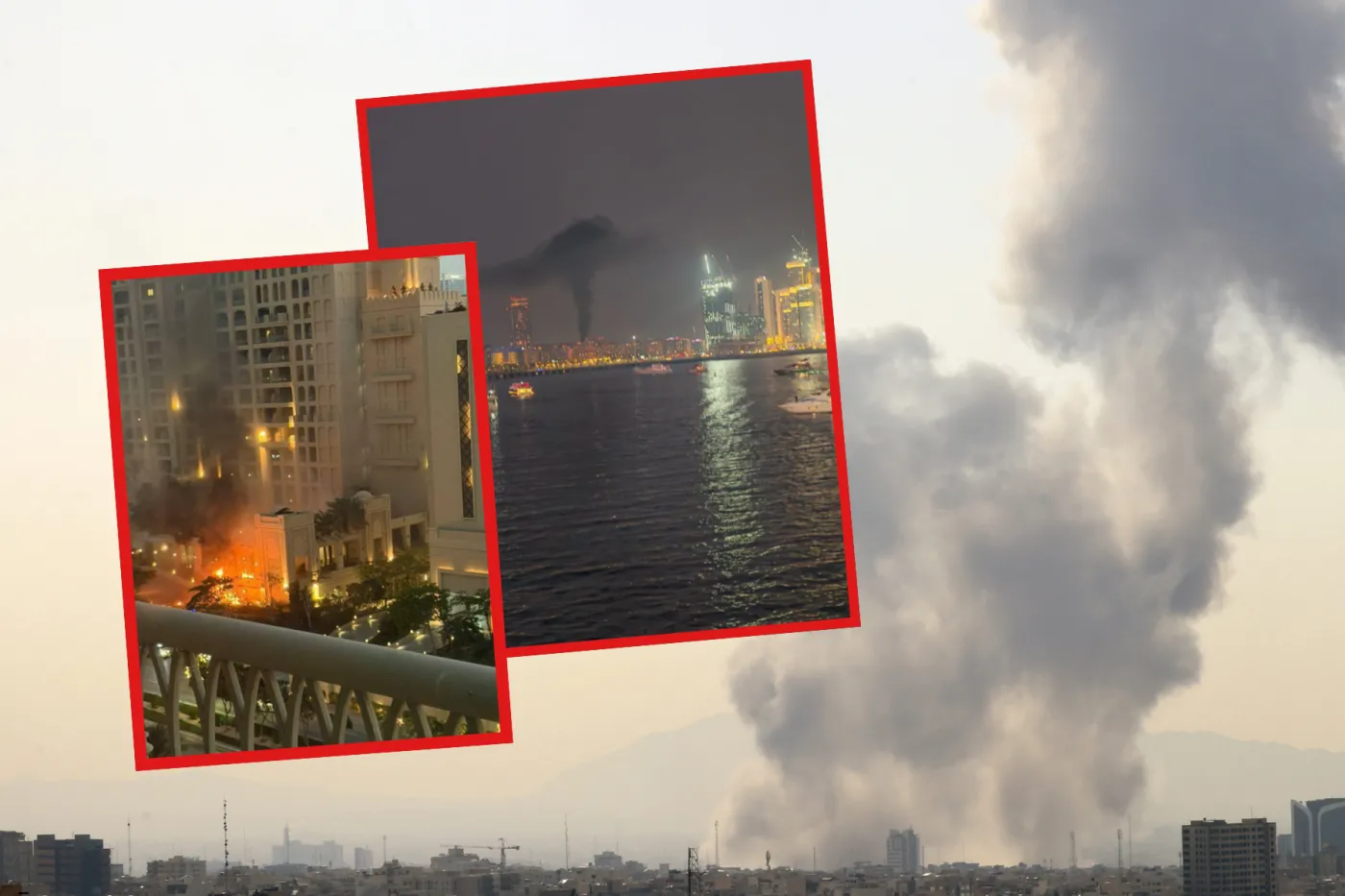 Pożar w luksusowej części Dubaju. Huki w Palm Jumeirah [WIDEO]