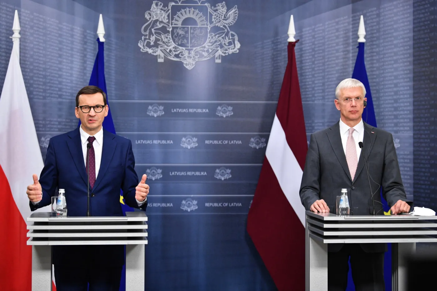 Mateusz Morawiecki i premier Łotwy Kriszjanis Karins