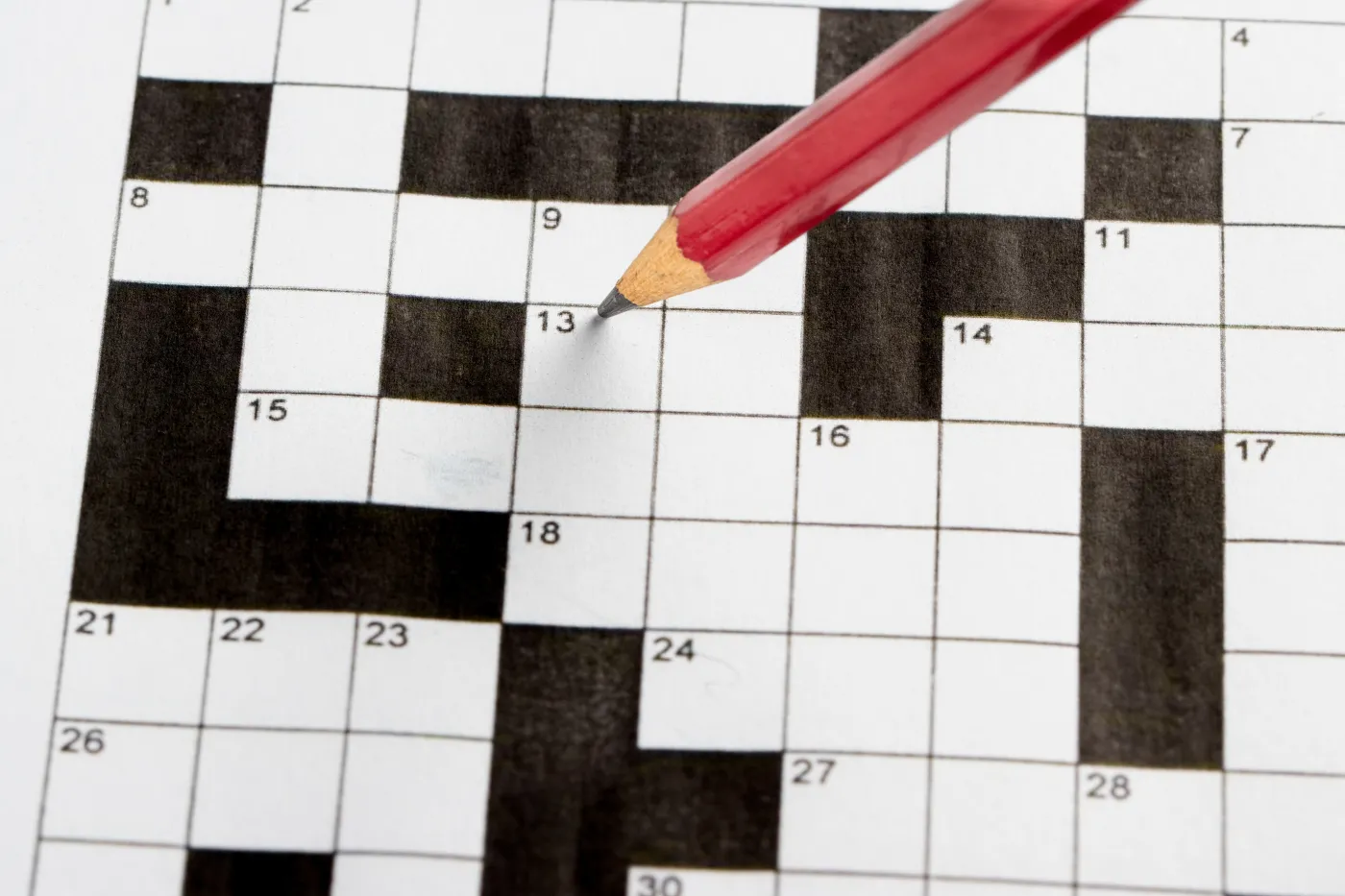 Empty,,Unfinished,Crossword,Puzzle,,Black,And,White,Crossword,Puzzle,With