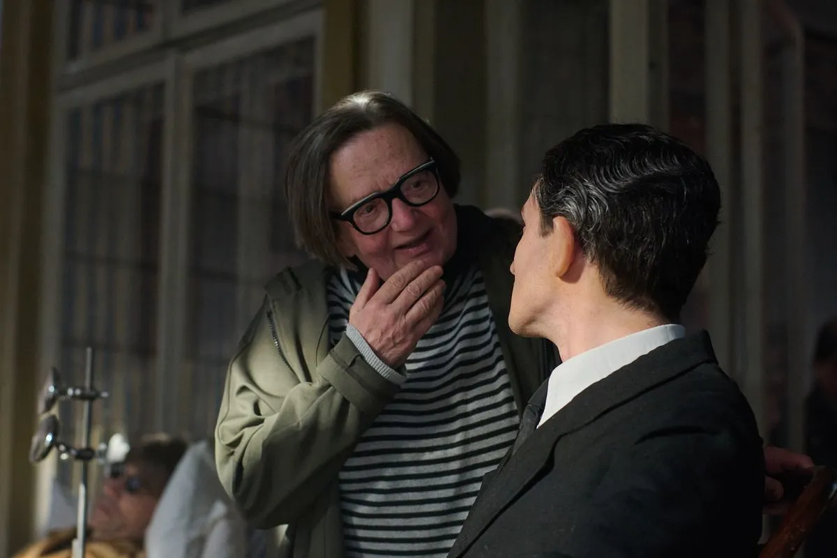 Agnieszka Holland i Idan Weis na planie filmu "Franz Kafka"