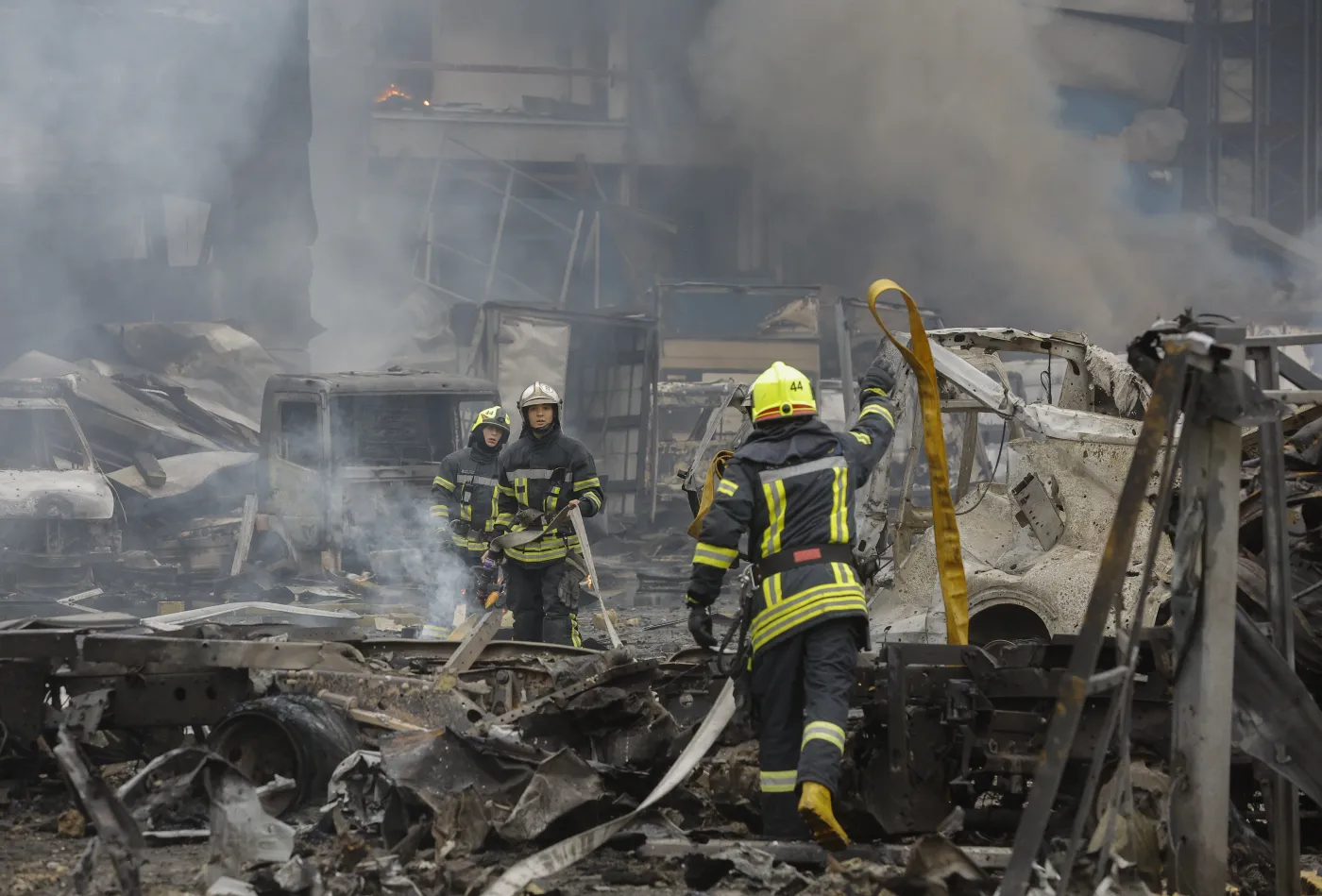 Nalot rosyjskich dronów na Kijów Ukraina. Są zabici i ranni