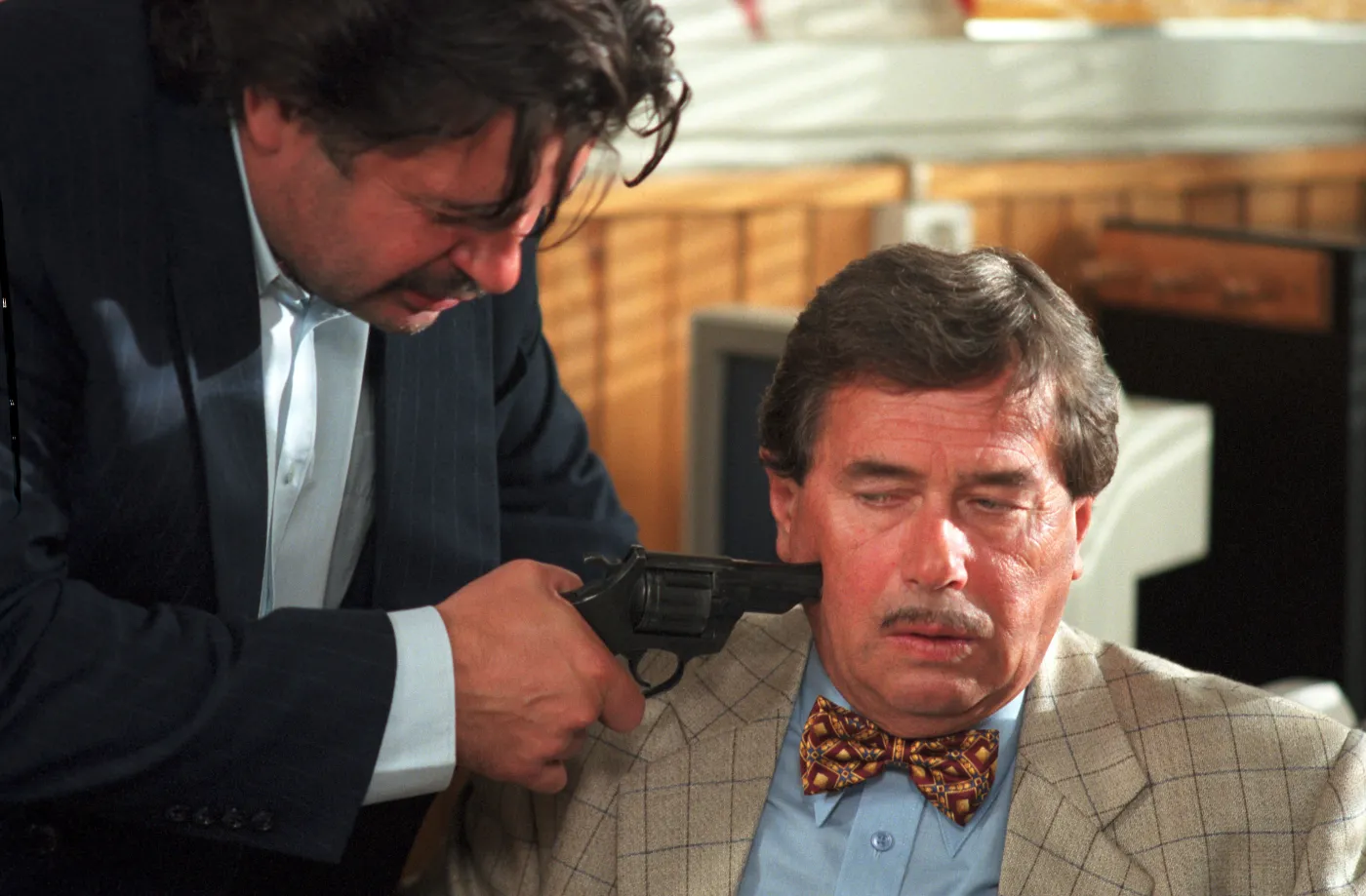 Krzysztof Globisz i Janusz Gajos w filmie "To ja, złodziej"