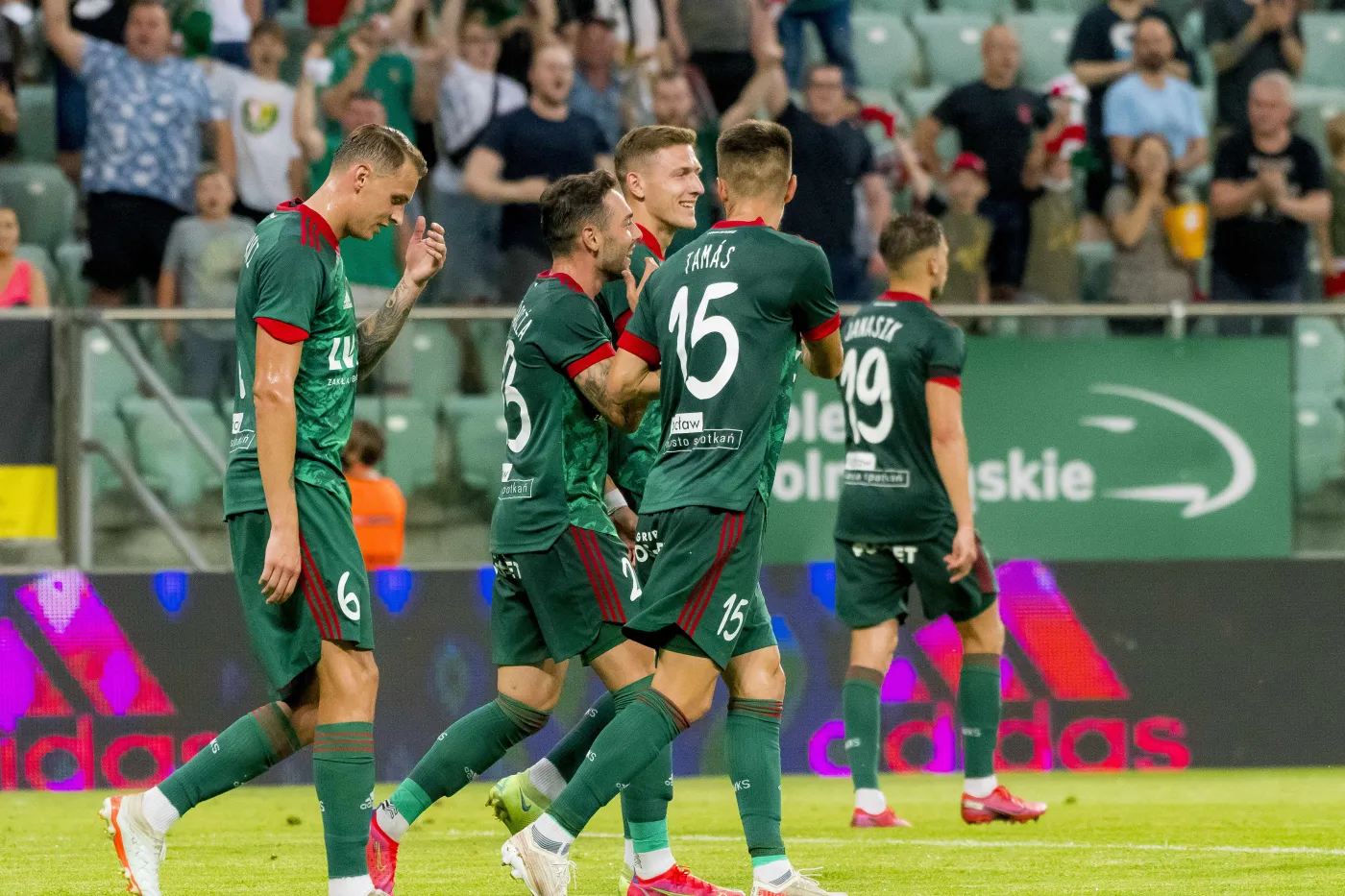 Piłkarze Śląska Wrocław podczas meczu z Paide Linnameeskond