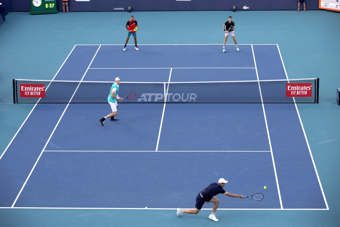 Hubert Hurkacz, John Isner,  Nick Kyrgios i Thanasi Kokkinakis