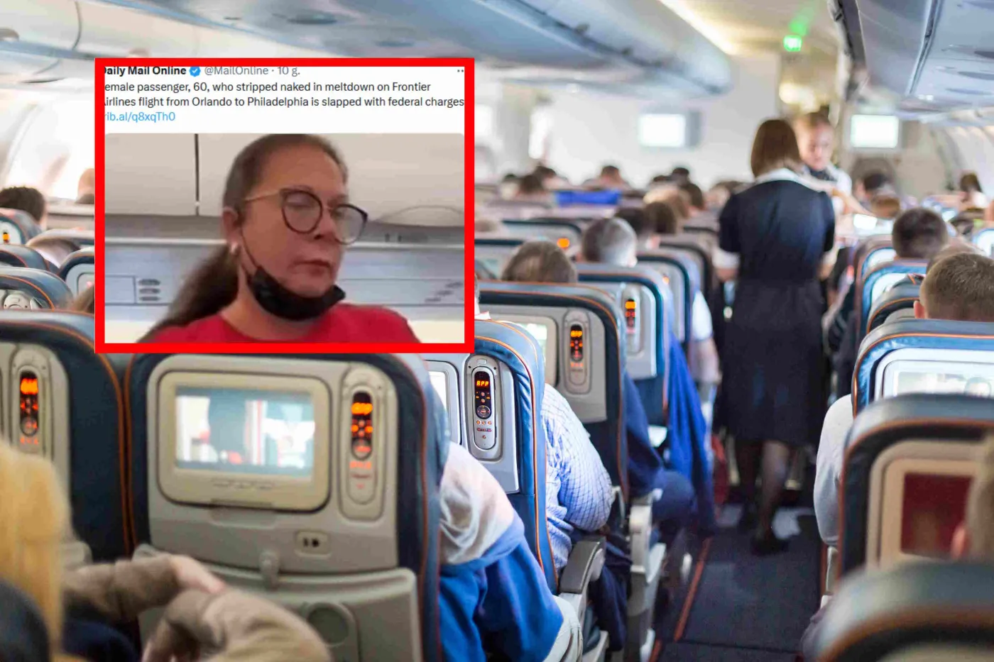 Rozebrała się na pokładzie samolotu. Teraz usłyszała zarzuty