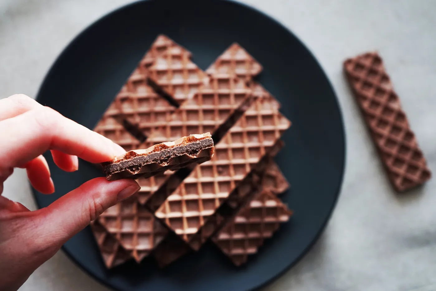 wafelek baton słodycze cukier deser kakao słodycz 