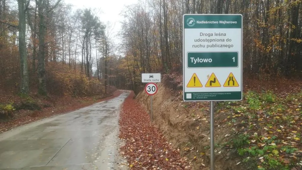 znak-drogowy-w-lesie-droga-udostepniona-do-ruchu-publicznego-38275275.jpeg