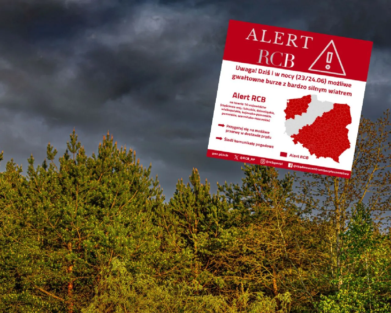 Pilny alert RCB. Pogodowy chaos nad Polską. "Przerwy w dostawie prądu"