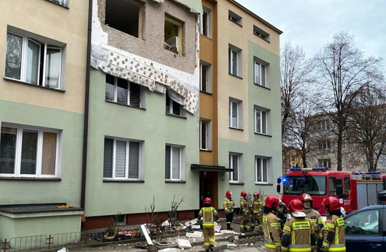 Miejsce wybuchu gazu przy ul. Bohaterów Westerplatte w Rzeszowie
