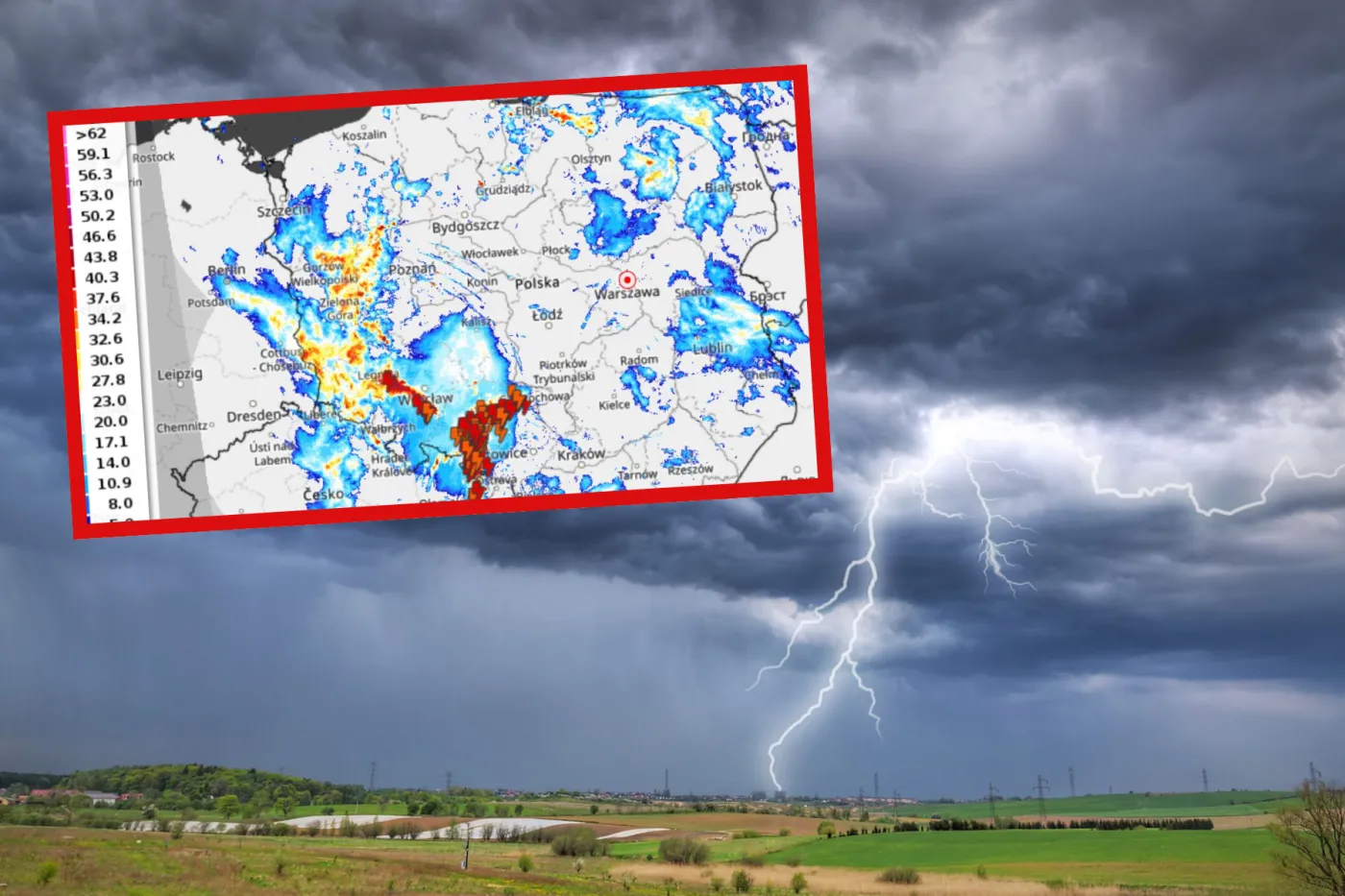 Nadciągają nawałnice. Gwałtowne burze z gradem i ulewami. Ostrzeżenie IMGW