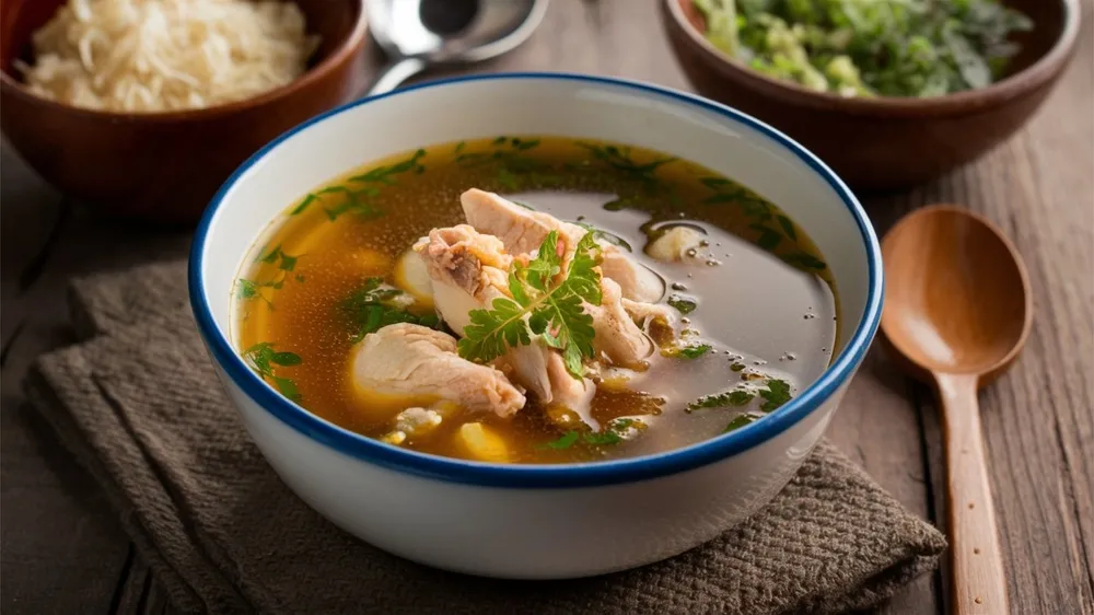 Solidny, tradycyjny rosół przygotowuje się oczywiście na mięsie 