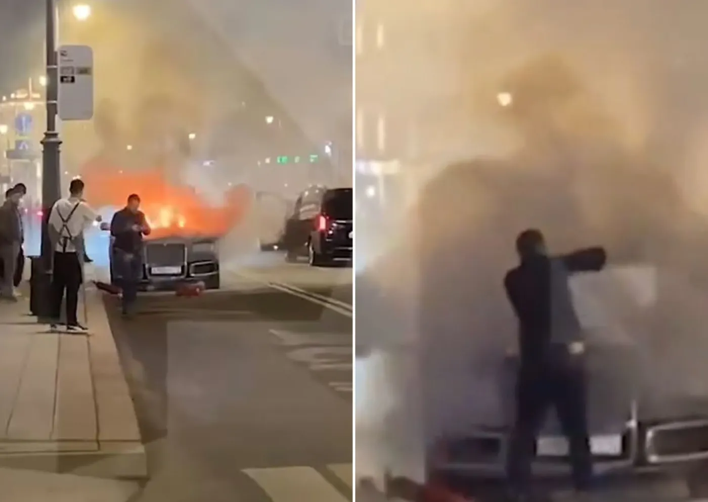 Limuzyna Putina spłonęła pod siedzibą FSB. Nagrania krążą w sieci