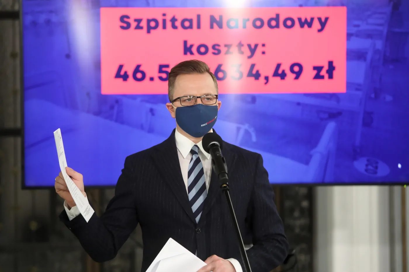 Konferencja KO na temat kosztów funkcjonowania Szpitala Narodowego