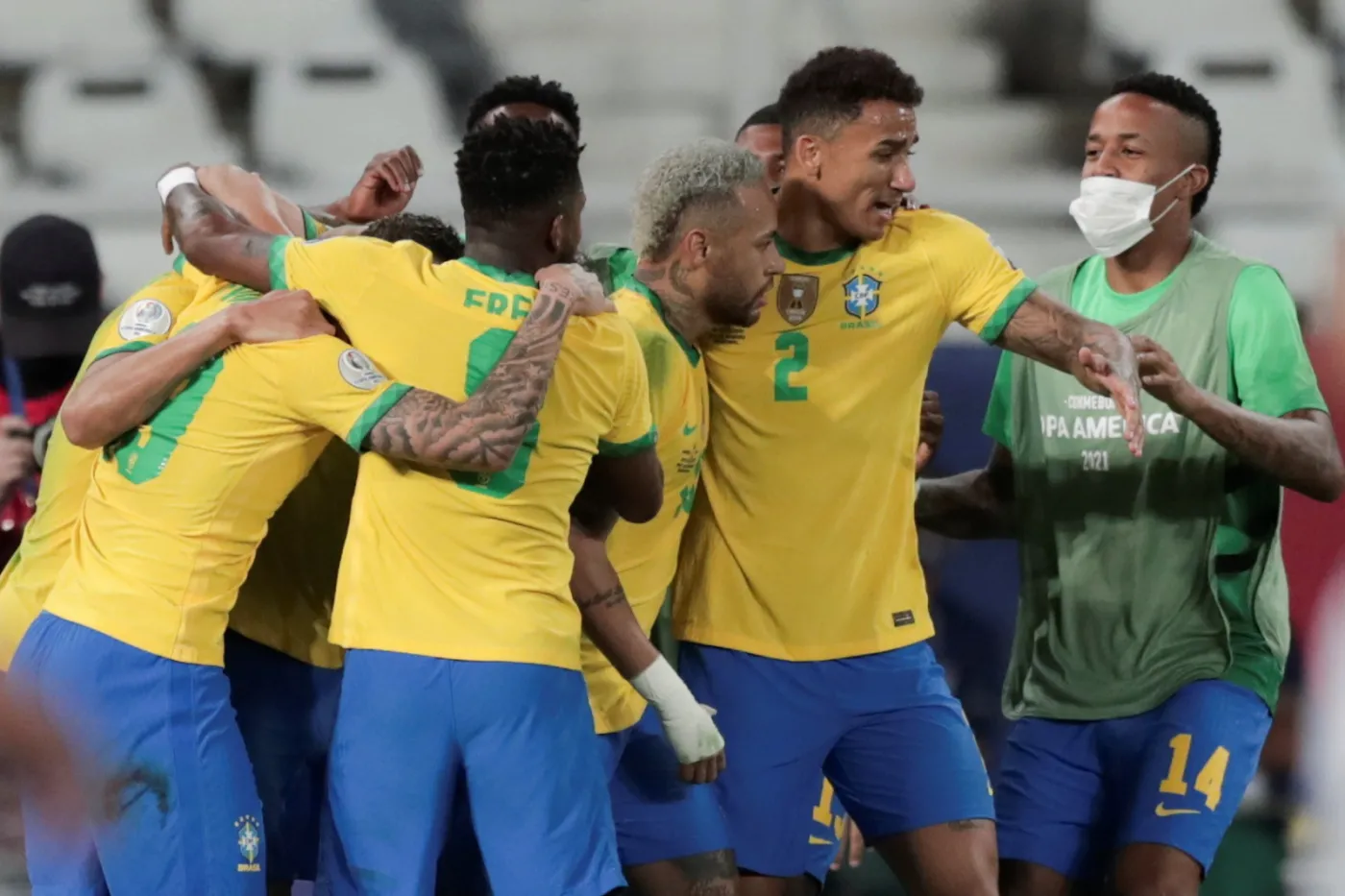 Radość piłkarzy Brazylii