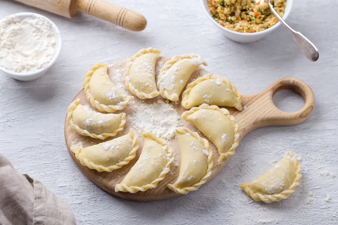 Homemade,Raw,Frozen,Dumplings,,Vareniki,,Pierogi,,Kreplach,Stuffed,With,Vegan