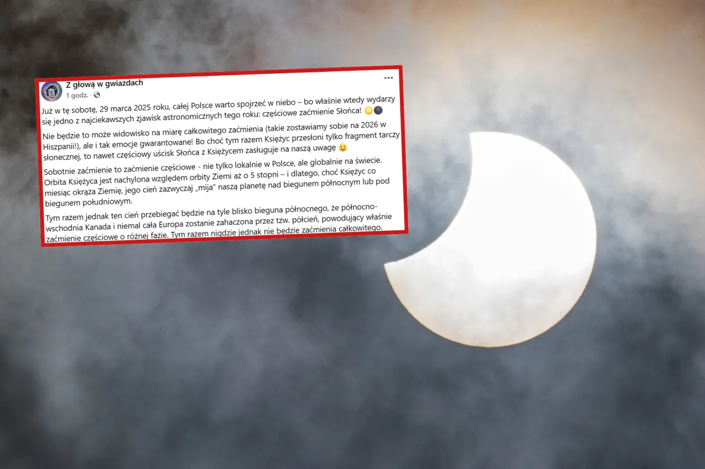 Zaćmienie Słońca już 29 marca 2025. Gdzie i o której patrzeć w niebo?