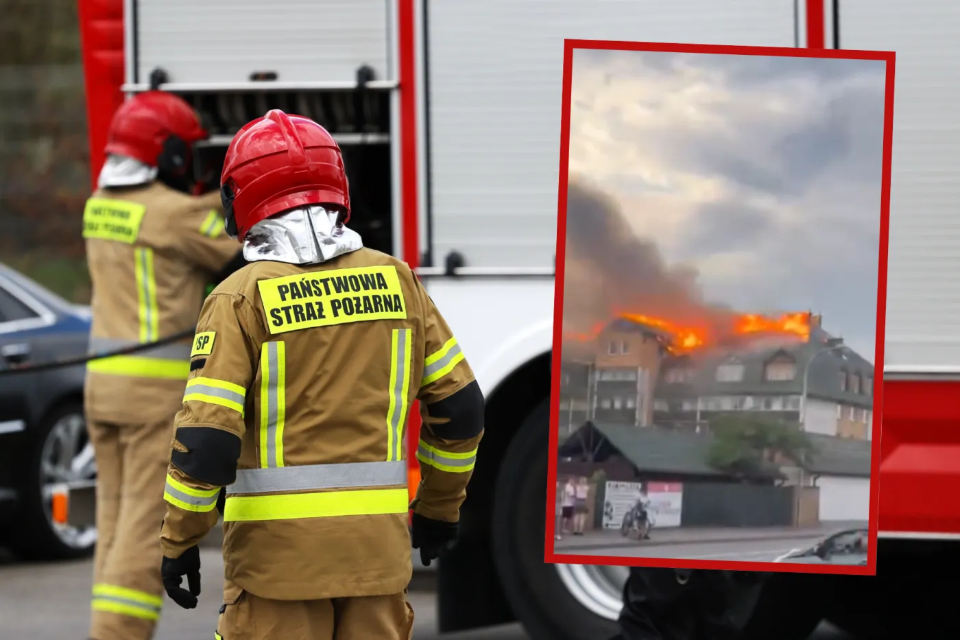 Potężny pożar w Ząbkach pod Warszawą. Płoną bloki, trwa akacja straży pożarnej