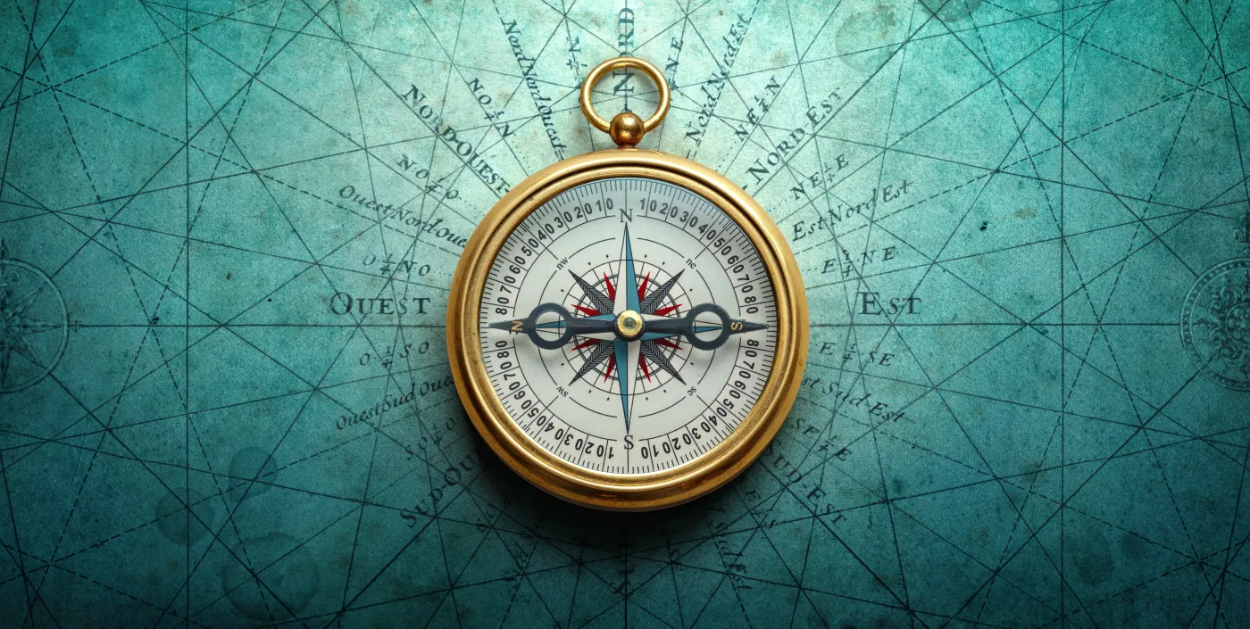 Magnetic,Old,Compass,On,World,Map.,Travel,,Geography,,History,,Navigation,