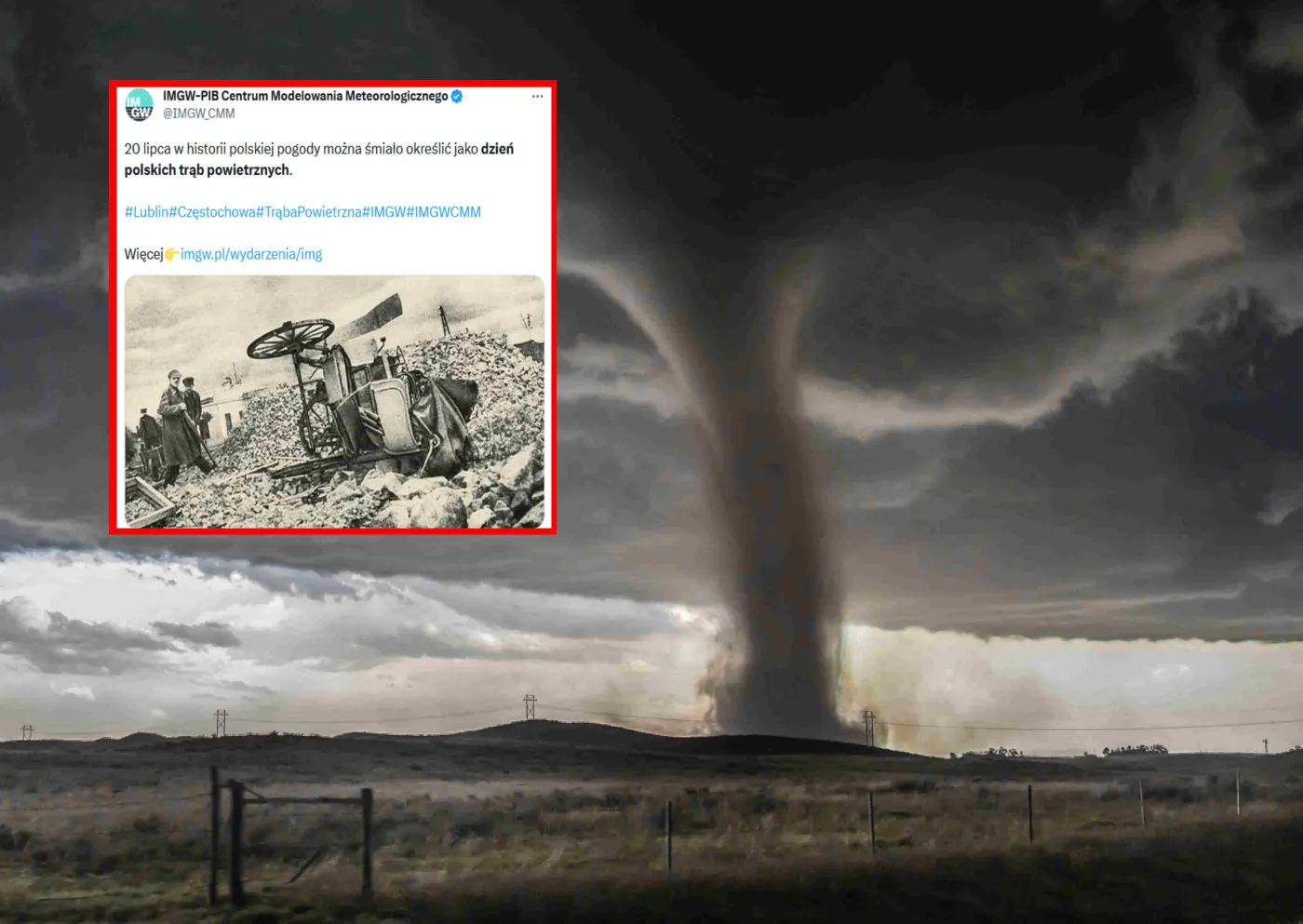 To był katastrofalny dzień dla Polski. Trąba powietrzna zrównała z ziemią centrum miasta
