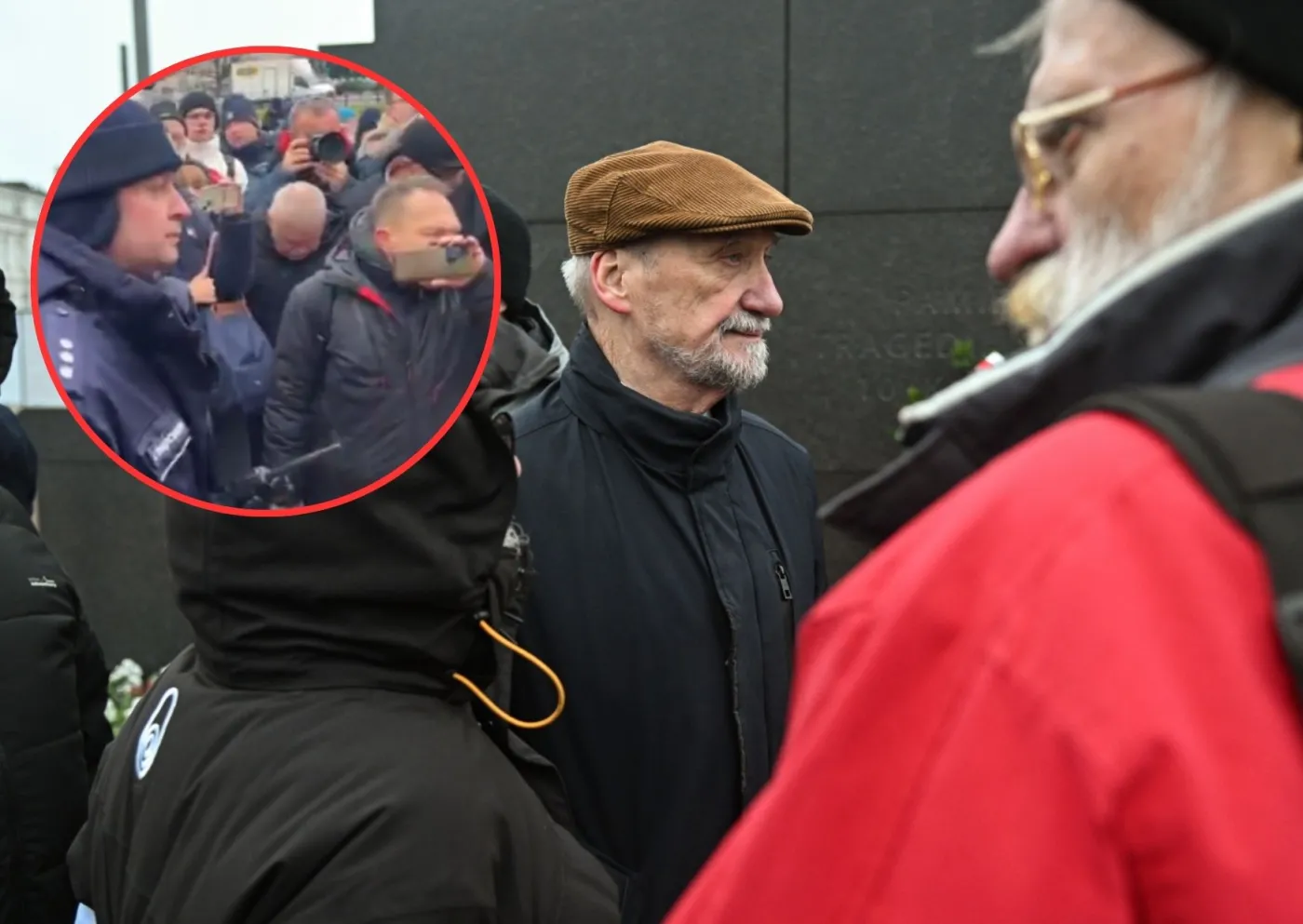 Awantura na miesięcznicy smoleńskiej. Macierewicz bronił pomnika [WIDEO]