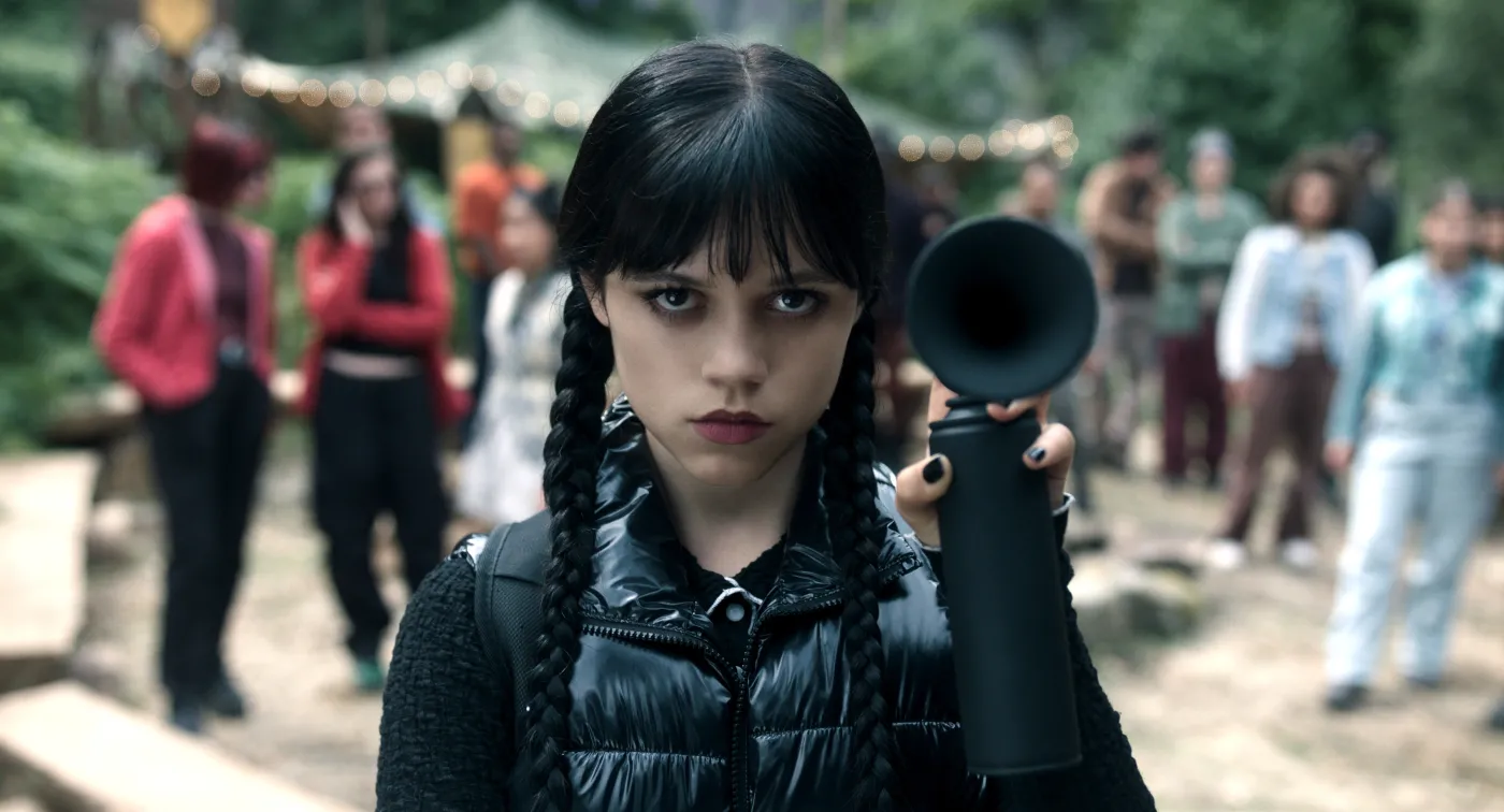 Jenna Ortega jako Wednesday Addams w drugim sezonie serialu "Wednesday"