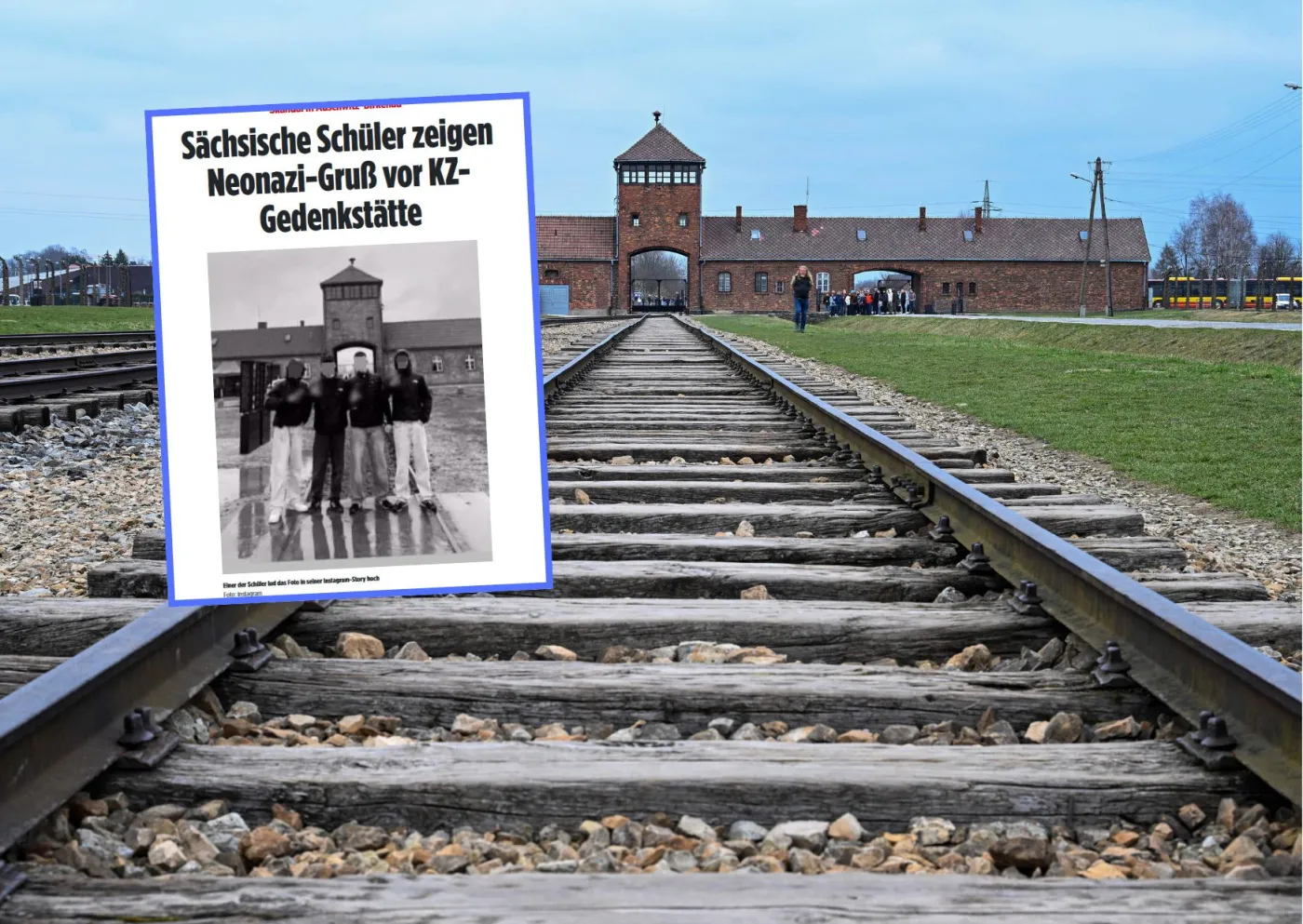 Zdjęcie z Auschwitz obiegło sieć. Skandal na wycieczce niemieckich uczniów