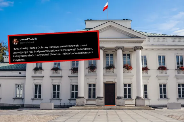 Dron nad Belwederem. Tusk: SOP zneutralizowała, zatrzymano dwóch Białorusinów