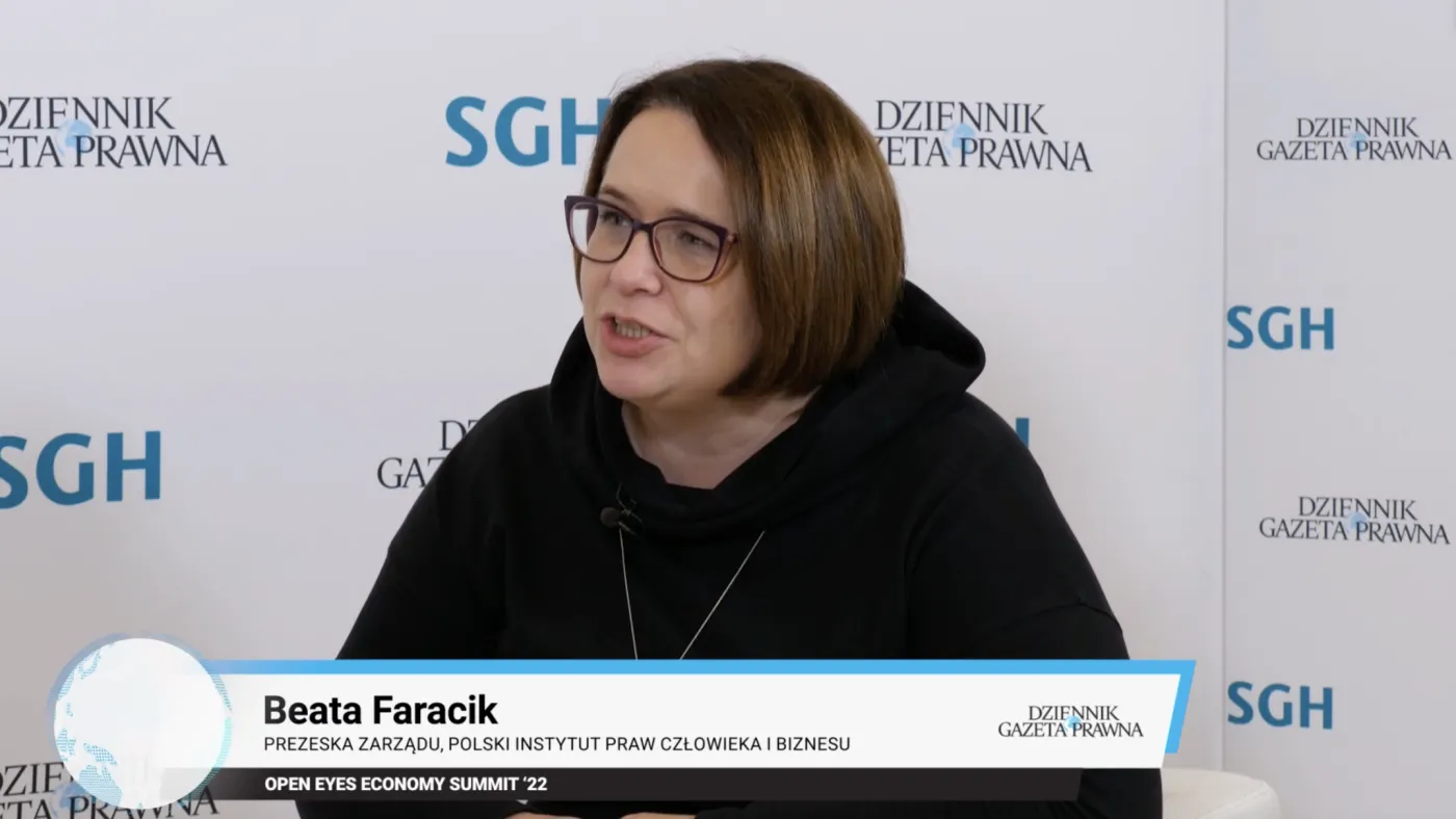 Faracik: Firmy nie raportują jeszcze w pełni o prawach człowieka