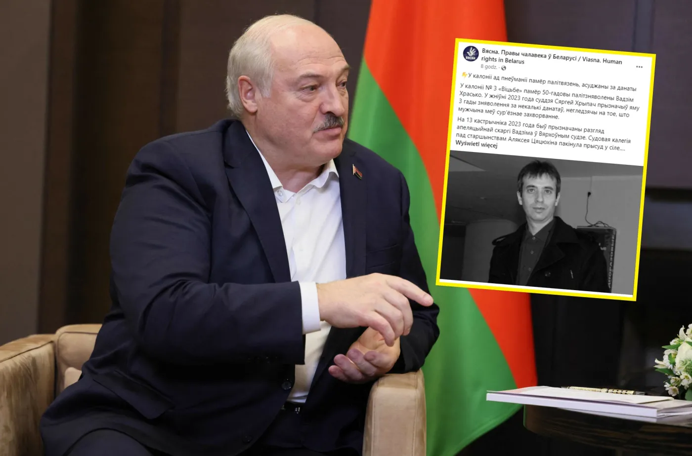 Na Białorusi zmarł kolejny więzień polityczny. Wadzim Chraśko miał 50 lat