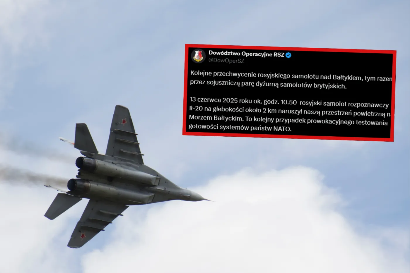 Rosyjski samolot wtargnął w polską przestrzeń powietrzną. Został przechwycony