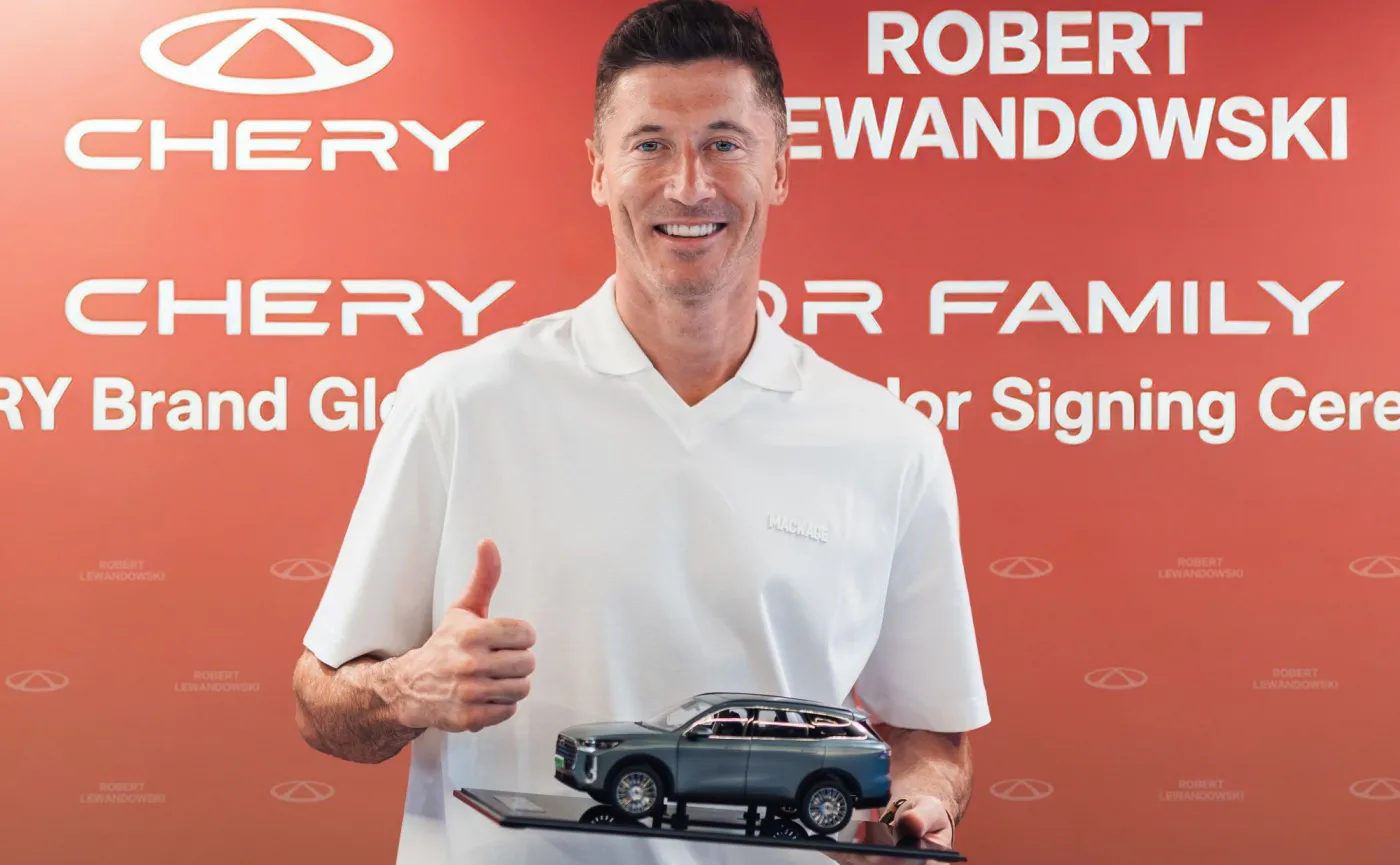 Robert Lewandowski został globalnym ambasadorem motoryzacyjnej marki CHERY
