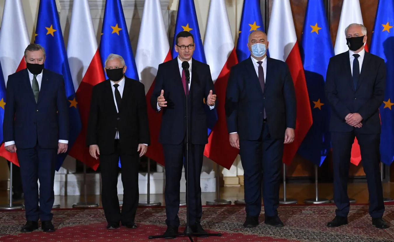 Mateusz Morawiecki, Piotr Gliński, Jarosław Kaczyński, Jacek Sasin, Jarosław Gowin