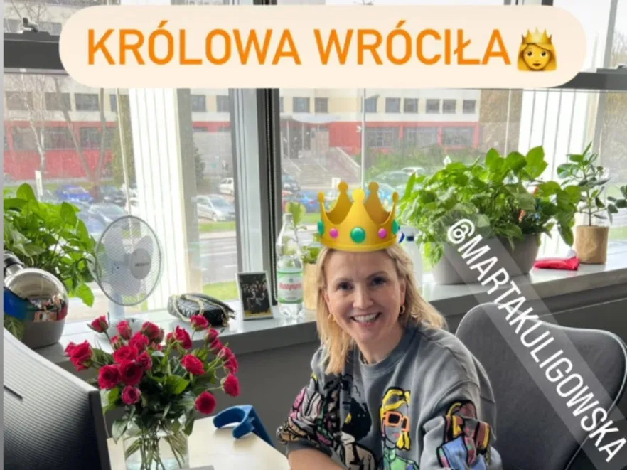 Widok InstaStories zamieszczonego na profilu Marty Kuligowskiej na Instagramie