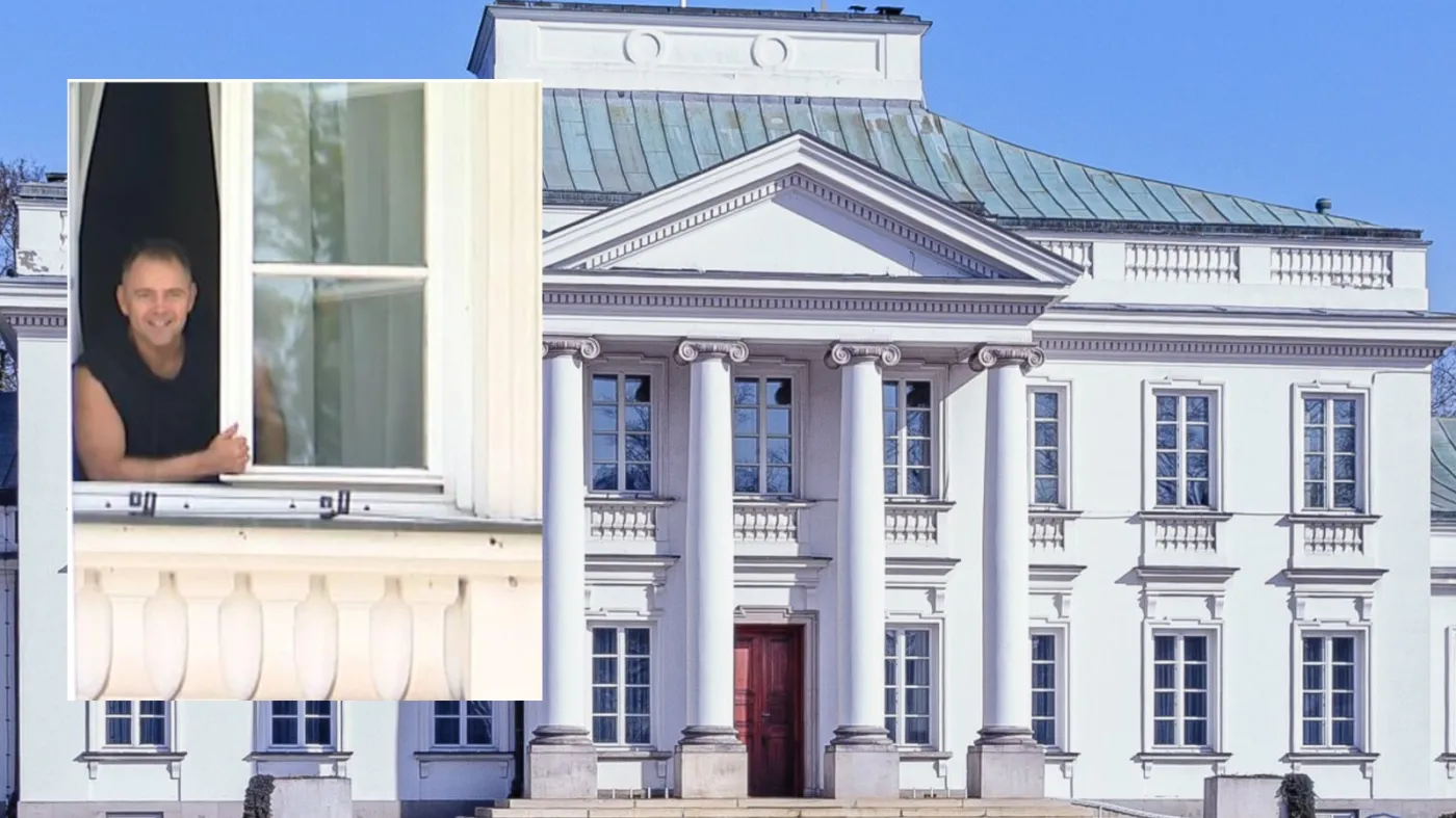 Karol Nawrocki w niezobowiązującym stroju. Tak pojawił się w oknie Belwederu