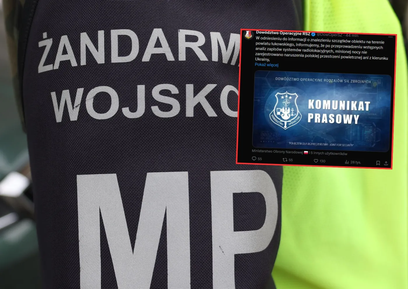 Nieznany obiekt spadł na pole kukurydzy i eksplodował. Wojsko wydało komunikat