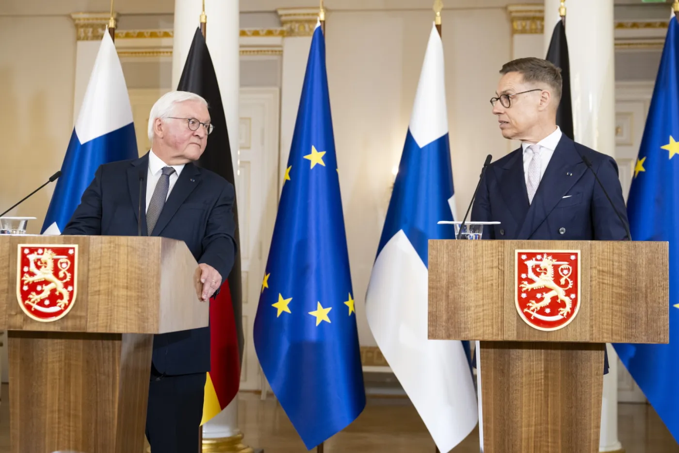 Prezydent Niemiec Frank-Walter Steinmeier i prezydent Finlandii Alexander Stubb