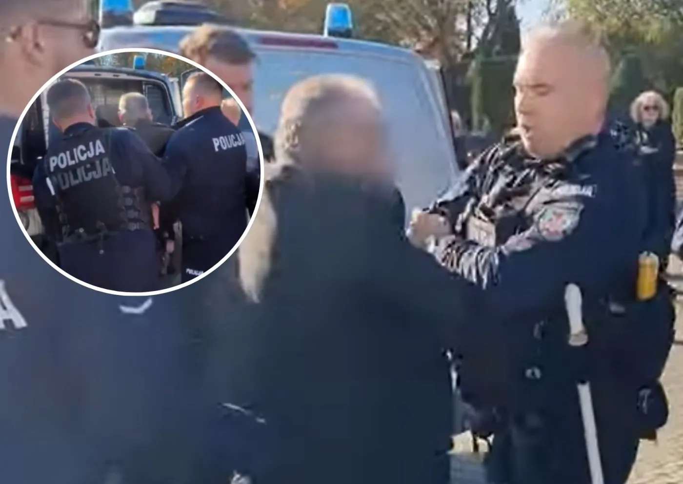 Niebywałe sceny tuż po pogrzebie. Policjanci skuli żałobnika. "Bandyci!"