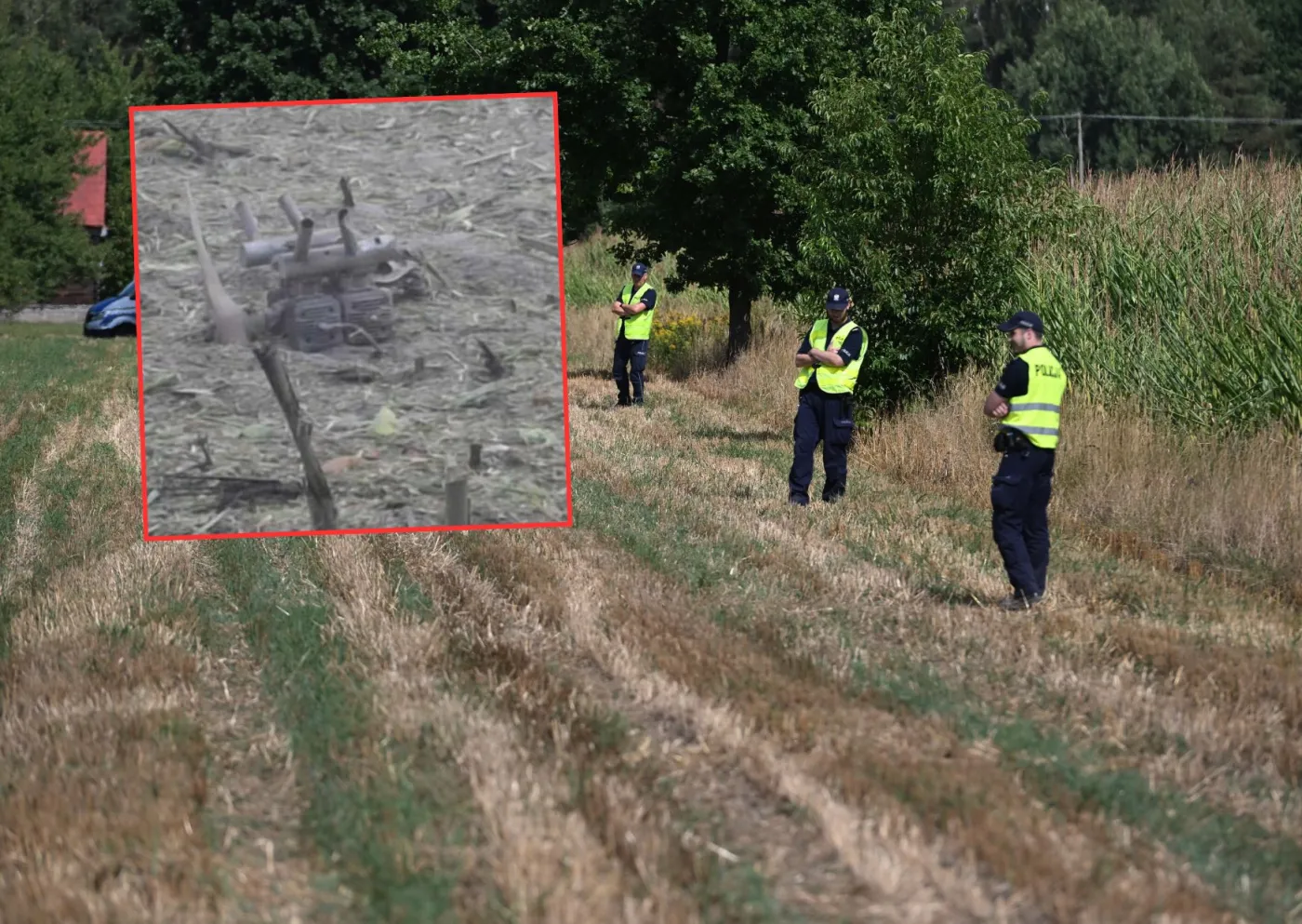 Wybuch na polu kukurydzy w Osinach. Do sieci trafiło zdjęcie obiektu, który eksplodował