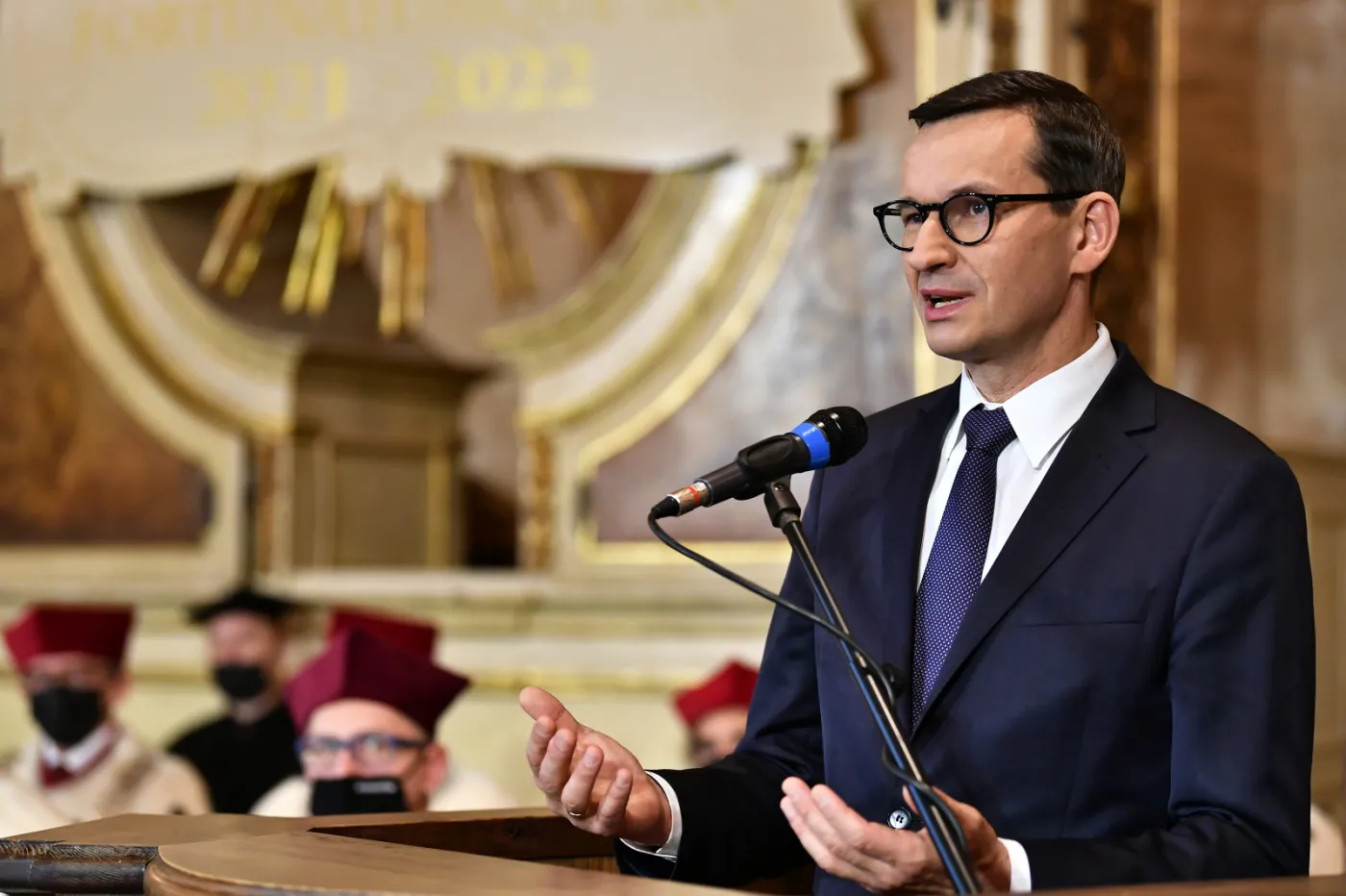 Mateusz Morawiecki podczas inauguracji Roku Akademickiego na Uniwersytecie Wrocławskim