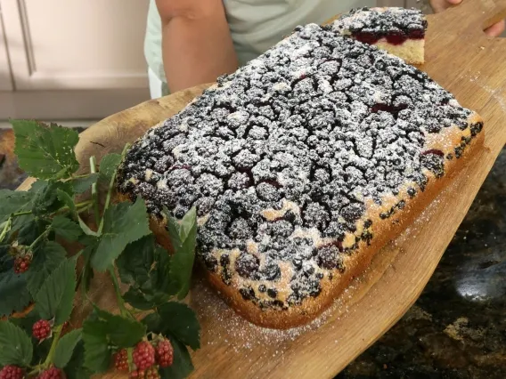 Ucierane z borówkami. Ciasto z przepisu Ewy Wachowicz