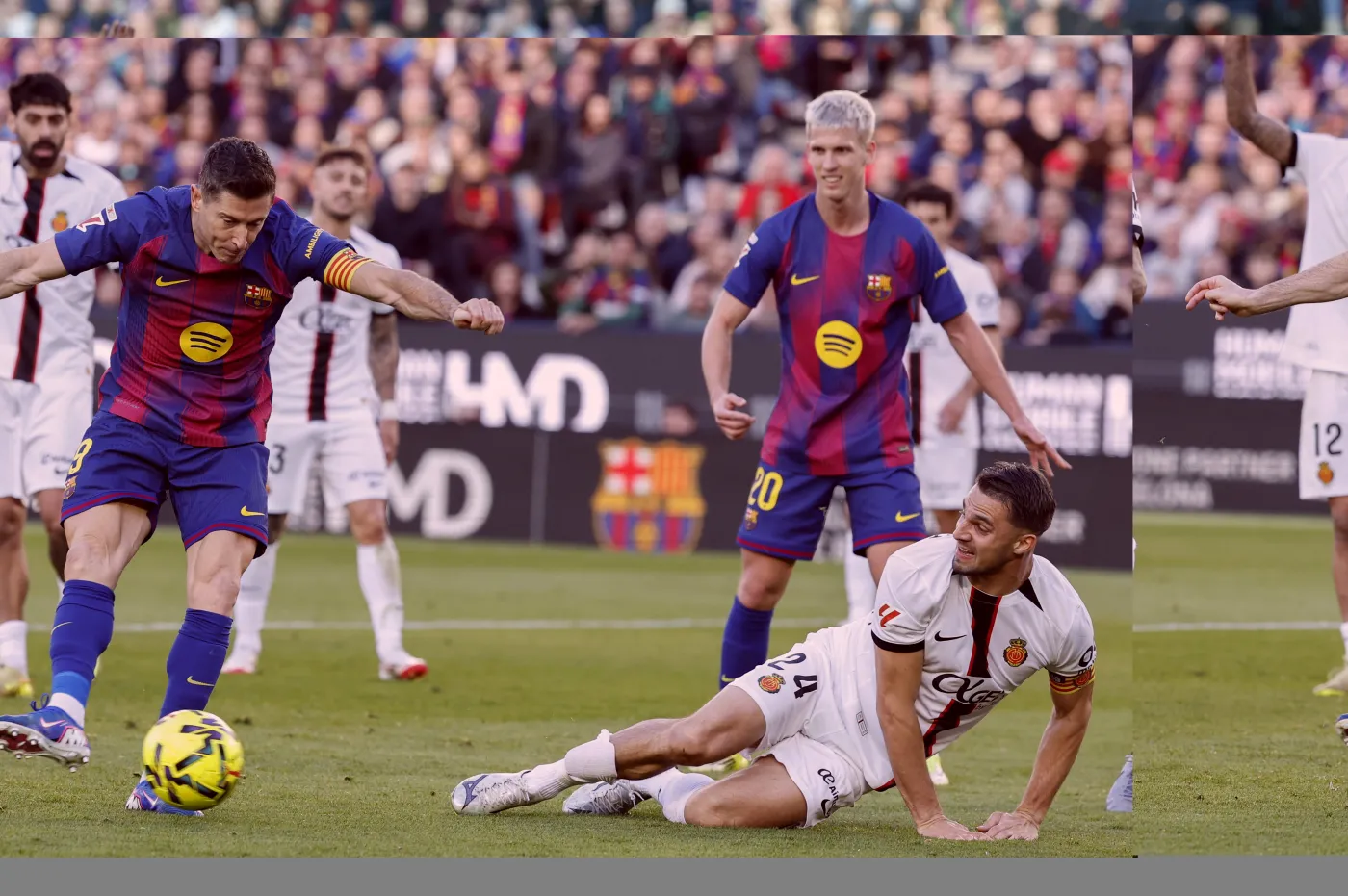 Lewandowski jak profesor. Z wielkim spokojem umieścił piłkę w bramce. Koszmarne pudło Yamala