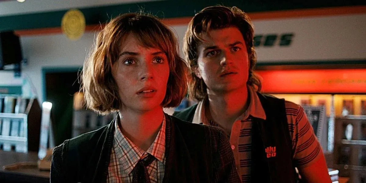 Maya Hawke jako Robin Buckley i Joe Keery jako Steve Harrington w serialu "Stranger Things"